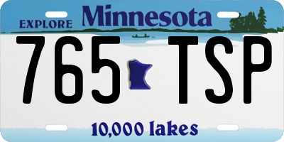 MN license plate 765TSP