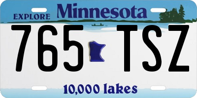 MN license plate 765TSZ