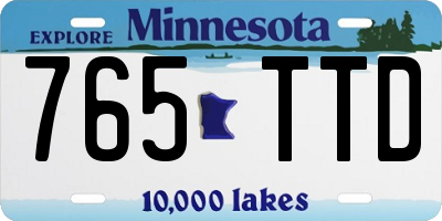 MN license plate 765TTD