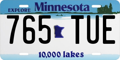 MN license plate 765TUE