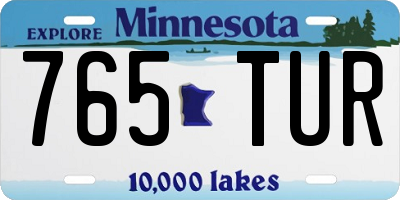 MN license plate 765TUR