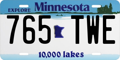 MN license plate 765TWE