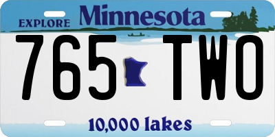 MN license plate 765TWO