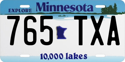 MN license plate 765TXA