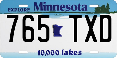 MN license plate 765TXD