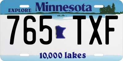 MN license plate 765TXF