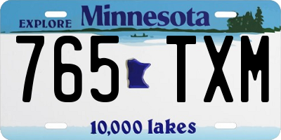 MN license plate 765TXM