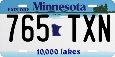 MN license plate 765TXN
