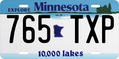 MN license plate 765TXP