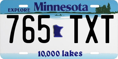 MN license plate 765TXT