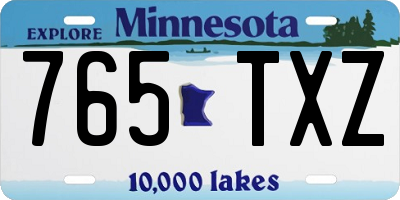 MN license plate 765TXZ