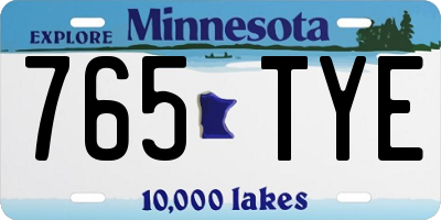 MN license plate 765TYE