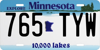 MN license plate 765TYW