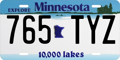MN license plate 765TYZ