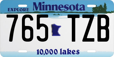 MN license plate 765TZB