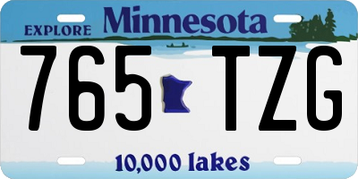 MN license plate 765TZG