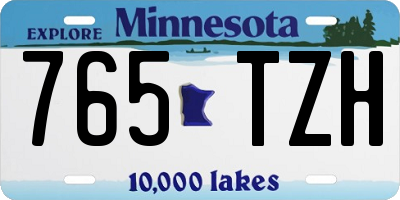 MN license plate 765TZH
