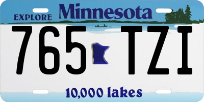 MN license plate 765TZI