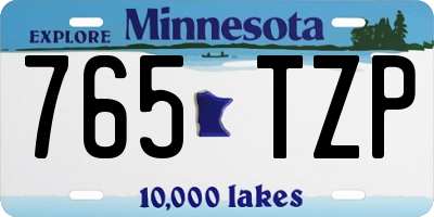 MN license plate 765TZP