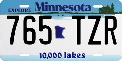 MN license plate 765TZR