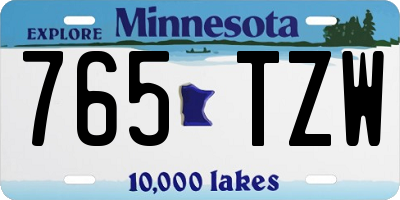 MN license plate 765TZW