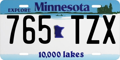 MN license plate 765TZX