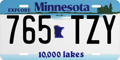 MN license plate 765TZY