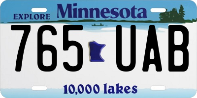 MN license plate 765UAB