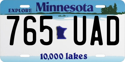 MN license plate 765UAD