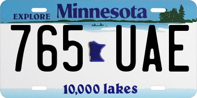 MN license plate 765UAE