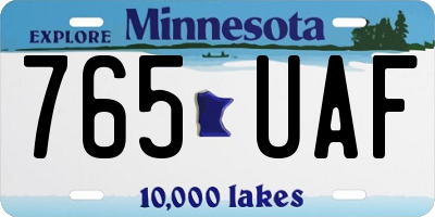 MN license plate 765UAF