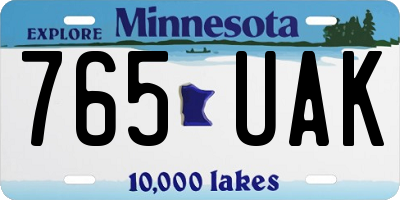 MN license plate 765UAK