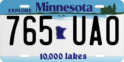 MN license plate 765UAO