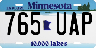 MN license plate 765UAP