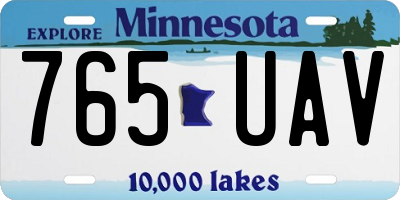 MN license plate 765UAV