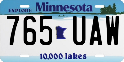 MN license plate 765UAW
