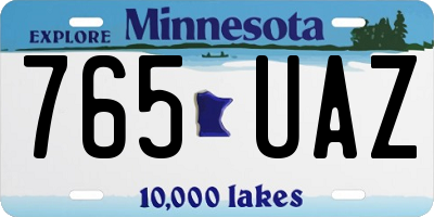 MN license plate 765UAZ