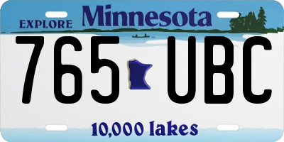 MN license plate 765UBC