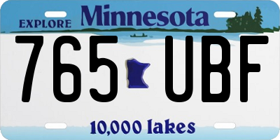 MN license plate 765UBF