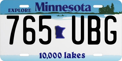 MN license plate 765UBG