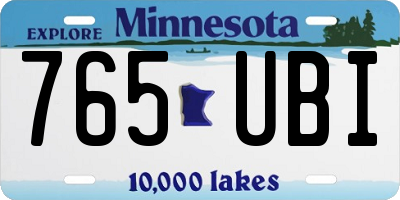 MN license plate 765UBI