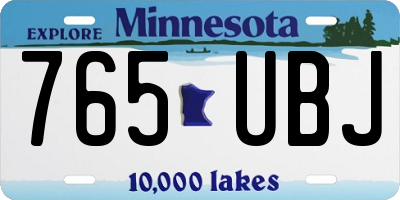 MN license plate 765UBJ