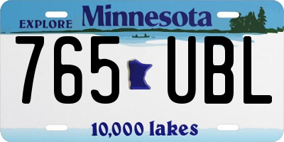 MN license plate 765UBL