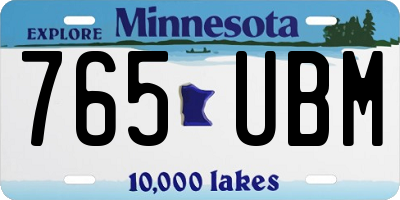 MN license plate 765UBM