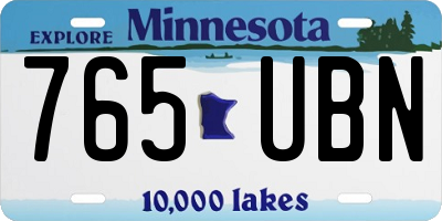 MN license plate 765UBN