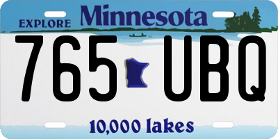 MN license plate 765UBQ