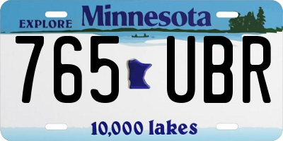 MN license plate 765UBR