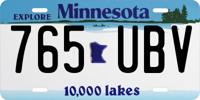 MN license plate 765UBV