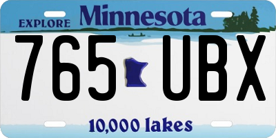 MN license plate 765UBX