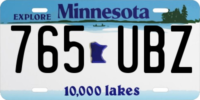 MN license plate 765UBZ